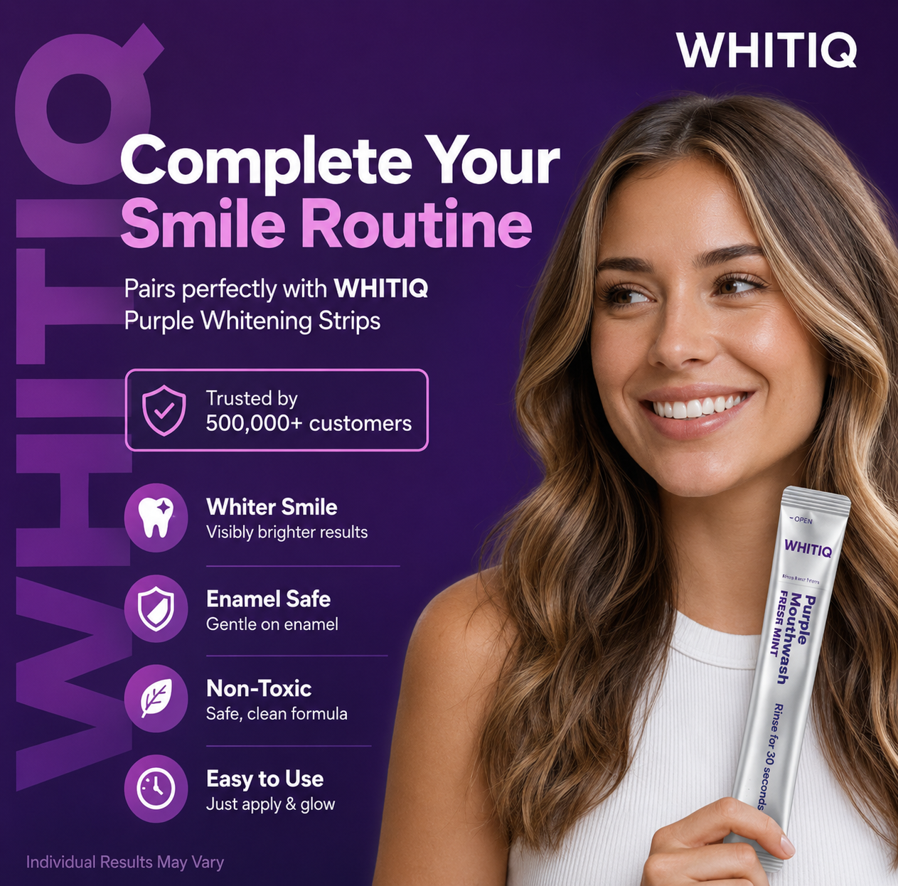WHITIQ Mint Oral Care Mouthwash Strips